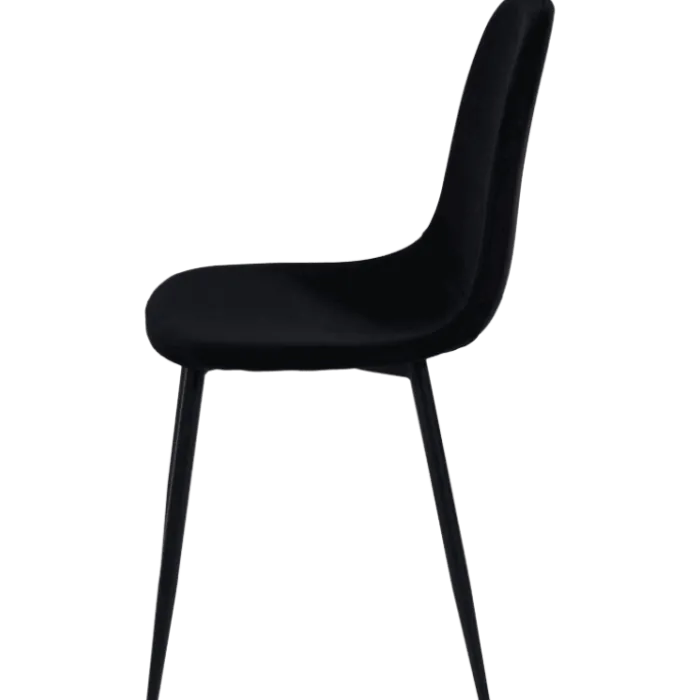 Chaise Mia tissu velours noir