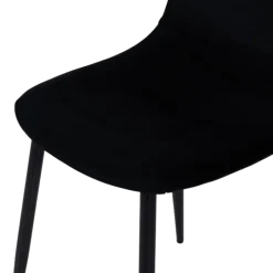 Chaise Mia tissu velours noir