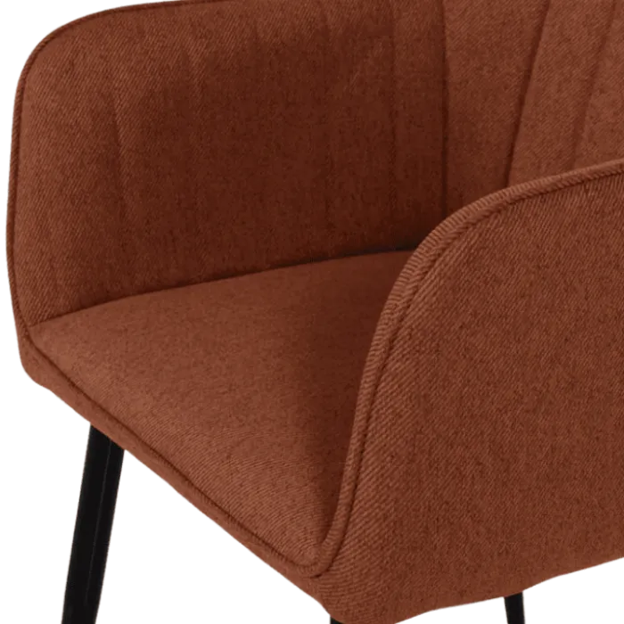 Chaise Rox avec accoudoirs Terracotta