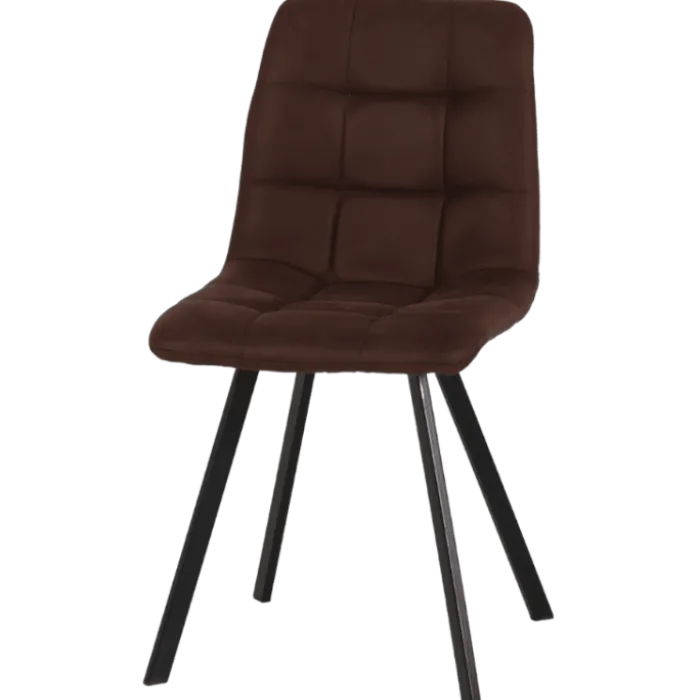 Chaise Stella tissu marron vintage