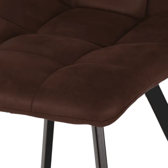 Chaise Stella tissu marron vintage