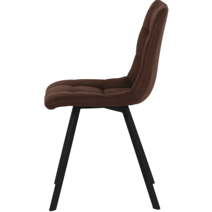 Chaise Stella tissu marron vintage