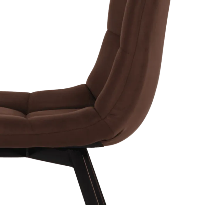 Chaise Stella tissu marron vintage