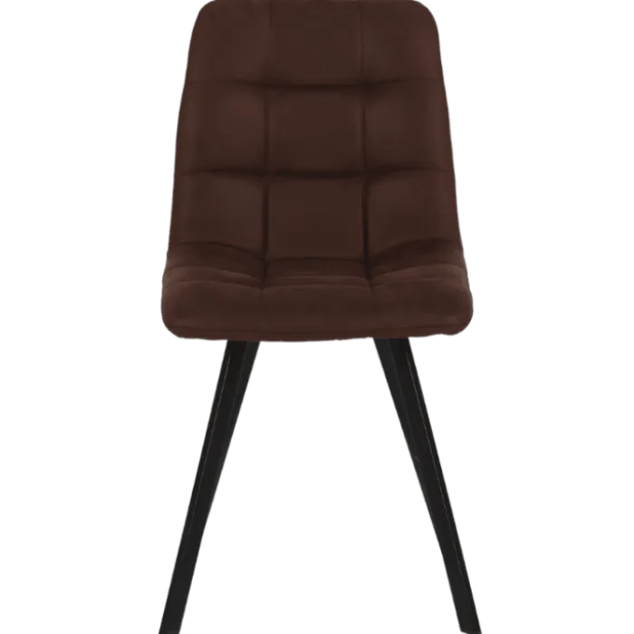 Chaise Stella tissu marron vintage