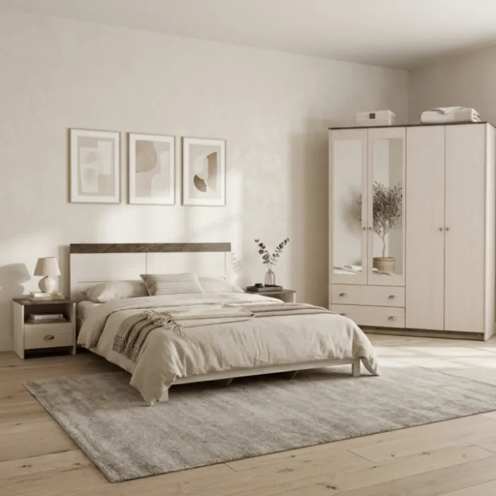 Chambre Arlo 1 - armoire + lit + 2 chevets