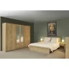 Chambre à coucher Cara ( Armoire 6 portes+ lit 160 x 200 cm + 2 chevets )