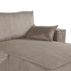 Charlotte beige cotelé - Convertible et reversible avec coffre