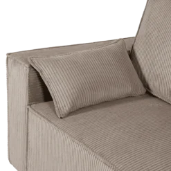 Charlotte beige cotelé - Convertible et reversible avec coffre