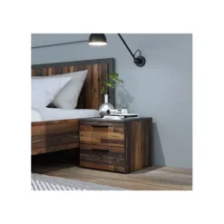 Chevet Attalyar bois vintage/gris foncé