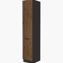 Colonne 40 cm rangement Monza décor noyer