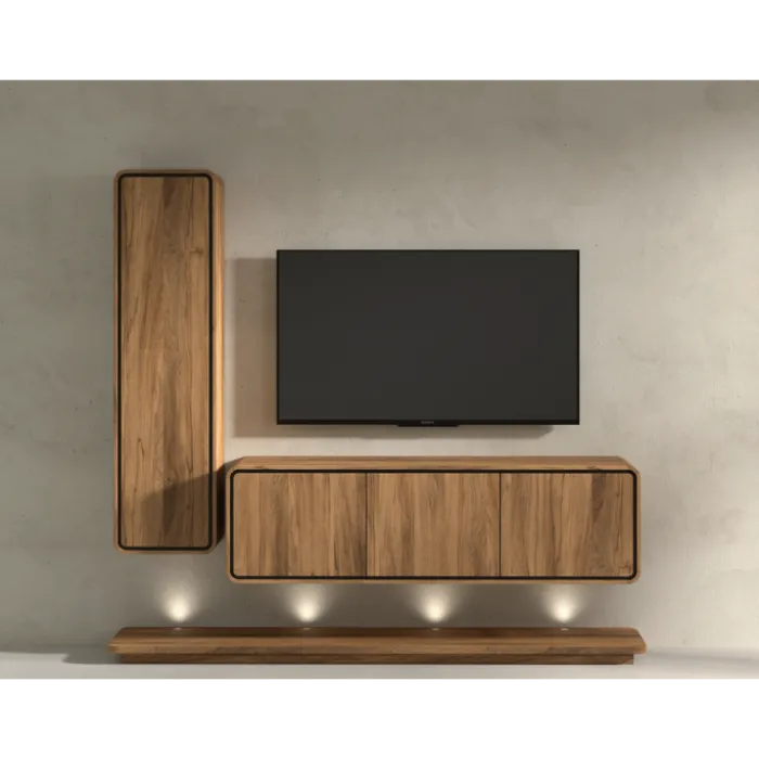 Combinaison living hkb1 + hlb3 avec socle éclairage - Lago