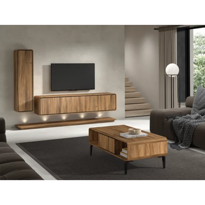 Combinaison Living Lago W1 - living hkb1 + hlb2 avec socle éclairage