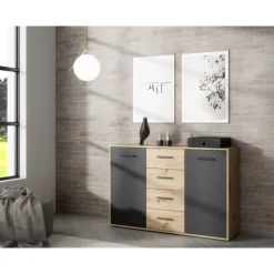 Commode Antuza 4P2T artisan/noir