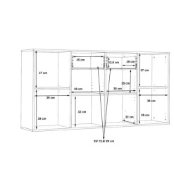 Commode Antuza 4P2T beton/blanc