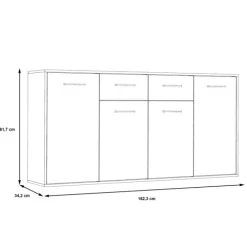 Commode Antuza 4P2T beton/blanc