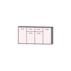 Commode Antuza 4P2T beton/blanc