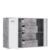 Commode Antuza 2P4T gris/blanc
