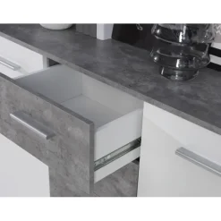 Commode Antuza 2P4T gris/blanc