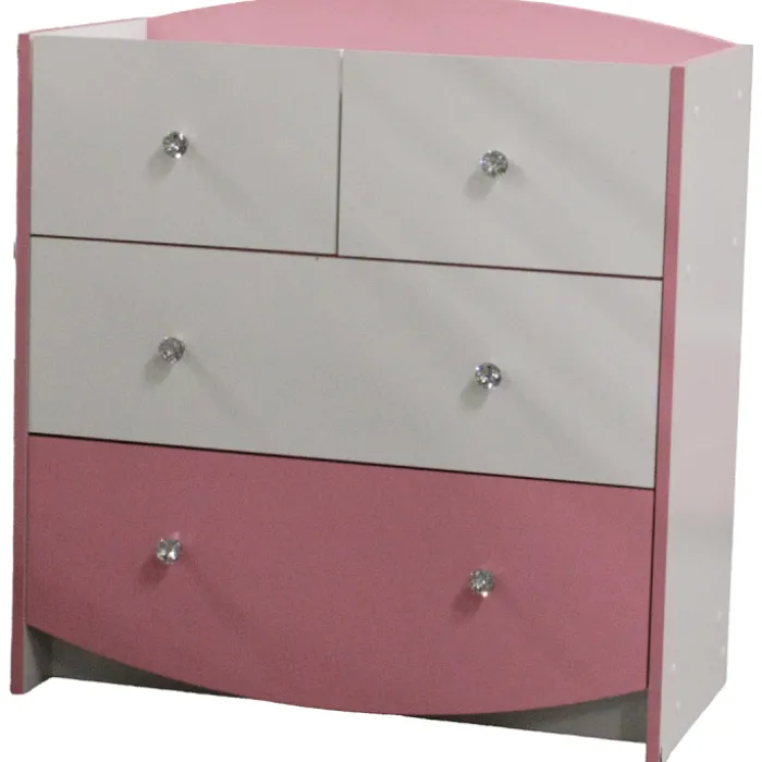 Commode Axelle blanc/rose