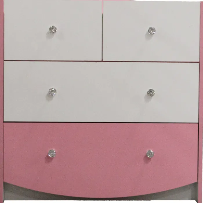 Commode Axelle blanc/rose