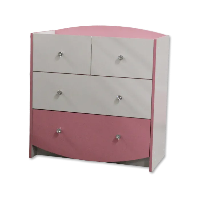 Commode Axelle blanc/rose