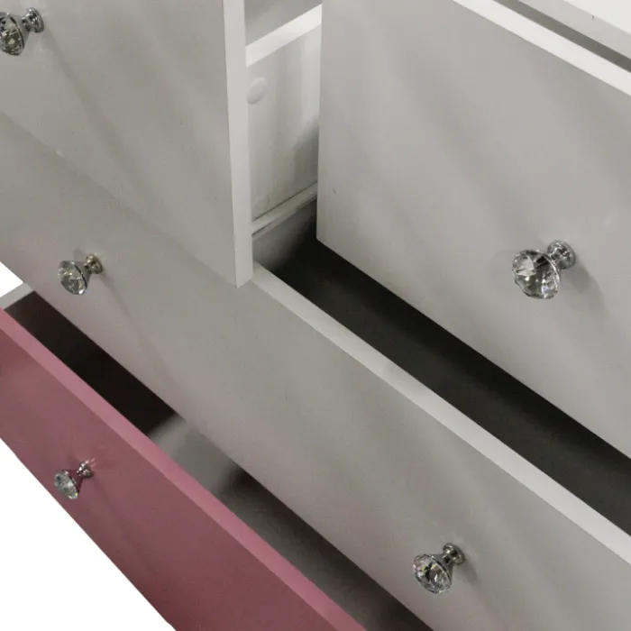 Commode Axelle blanc/rose
