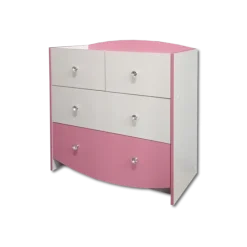 Commode Axelle blanc/rose