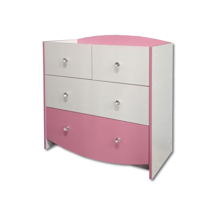 Commode Axelle blanc/rose