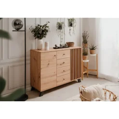 Commode Medan 01B chêne artisan/anthracite
