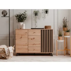 Commode Medan 01B chêne artisan/anthracite