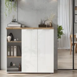 Commode 2 portes Easy - bianco et cadiz