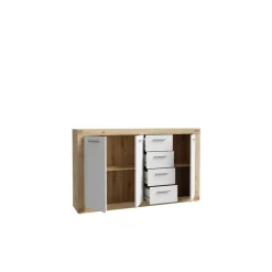 Commode 3P/4T Baccio blanc/chêne