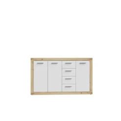 Commode 3P/4T Baccio blanc/chêne
