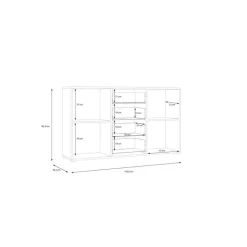 Commode 2P2TB4T Cardigan chêne artisan/noir