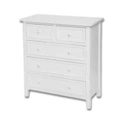 Commode 5 tiroirs Charme blanc 121474B