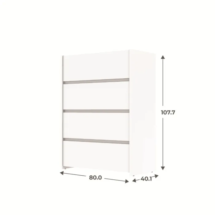 Commode 4 tiroirs Mosaik blanc ( sur commande )