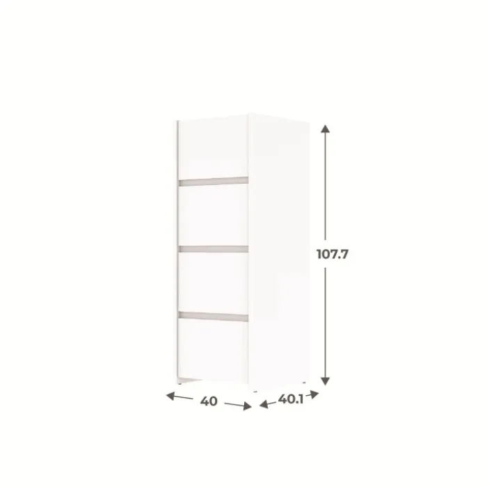 Commode 4 tiroirs Mosaik blanc ( sur commande )