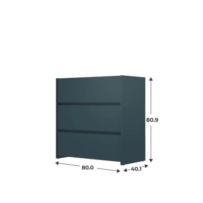 Commode 3 tiroirs Mosaik Bleu nuit ( sur commande )