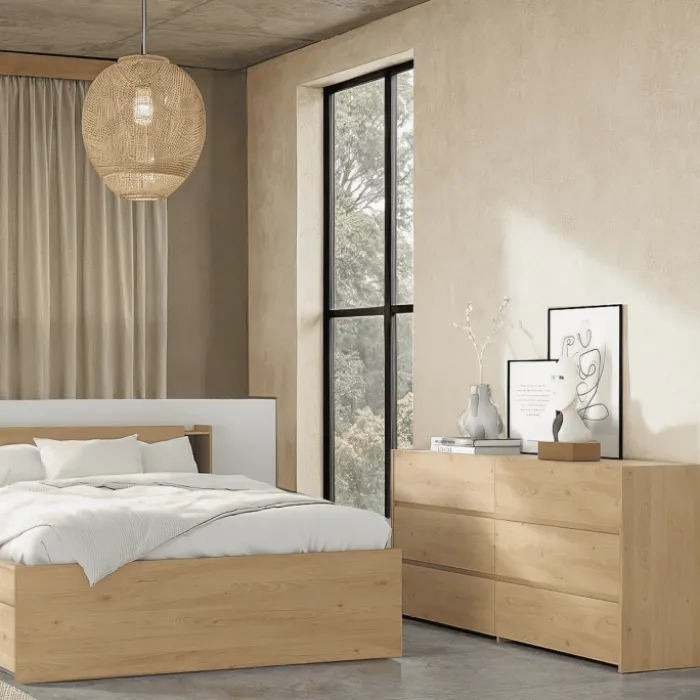 Commode 6 tiroirs Mozaik Hickory