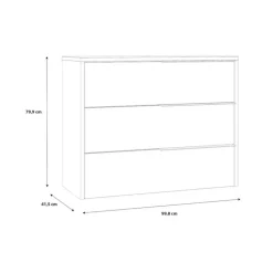 Commode 3T Jabim bois/noir