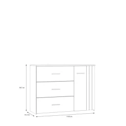 Commode Waikato sable/chêne mauvella