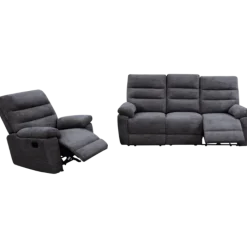 Coral - Fauteuil relax manuel gris foncé