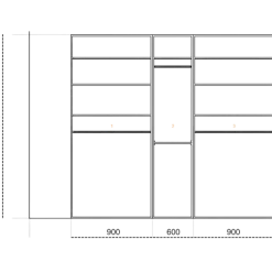Dressing casa 240 cm chêne hickory
