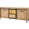 Dressoir Alcatraz 7 bois orange/noir mat