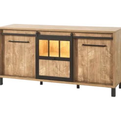Dressoir Alcatraz 8 bois orange/noir mat