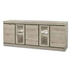 Dressoir Belluno 2 chêne millenium gris clair/noir