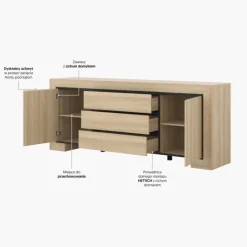 Dressoir Cuba - 25 - 2 portes et 3 tiroirs