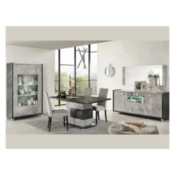 Dressoir Hilton gris anthracite/gris clair