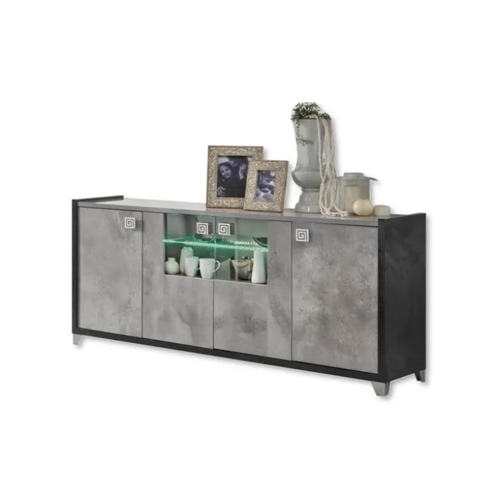 Dressoir Hilton gris anthracite/gris clair