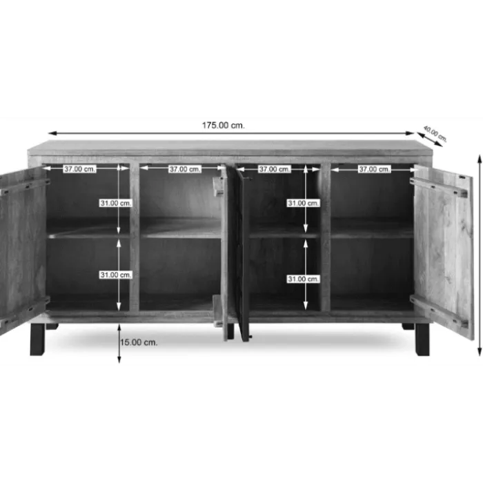 Dressoir 1 porte verre Kali
